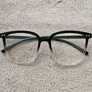 Stylish Black and Clear Gradient Glasses